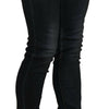 Acht – Schwarze Skinny-Jeans mit niedriger Taille und verwaschenem Design