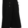 Dolce & Gabbana Black Wide Wool Leg Cropped Trouser Pant