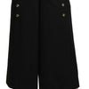 Dolce & Gabbana Black Wide Wool Leg Cropped Trouser Pant