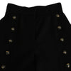 Dolce & Gabbana Black Wide Wool Leg Cropped Trouser Pant