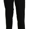 BENCIVENGA Black High Waist Straight Cropped Dress Pants