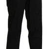 BENCIVENGA Black High Waist Straight Cropped Dress Pants