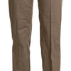BENCIVENGA Brown High Waist Straight Dress Trouser Pants