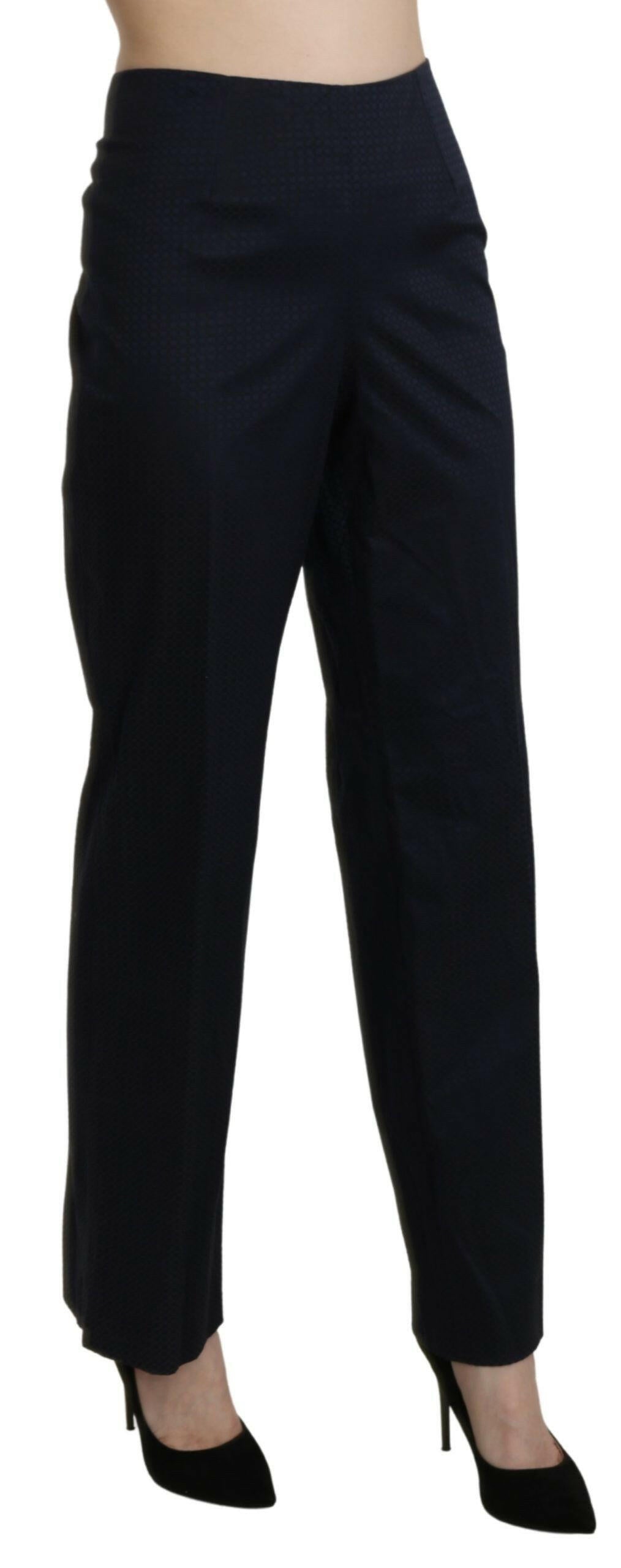 BENCIVENGA Navy Blue High Waist Straight Dress Trouser Pants