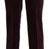 BENCIVENGA Purple Suede High Waist Straight Trouser Pants