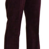 BENCIVENGA Purple Suede High Waist Straight Trouser Pants