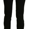 BENCIVENGA Black High Waist Skinny Cropped Dress Trouser Pants