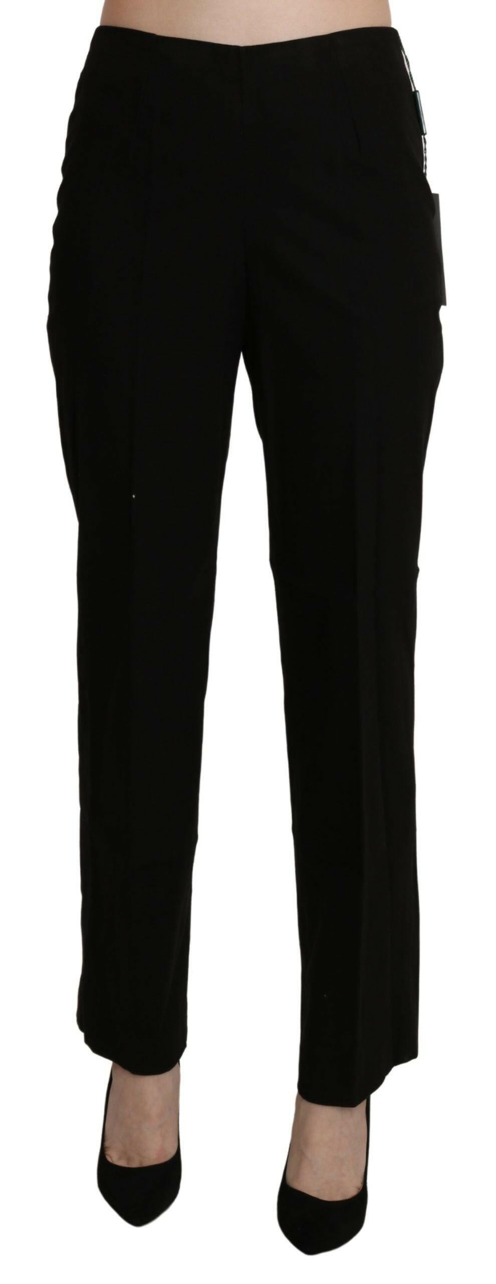 BENCIVENGA Black High Waist Straight Dress Trouser Pant