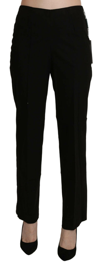 BENCIVENGA Black High Waist Straight Dress Trouser Pant