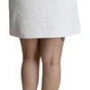 Dolce &amp; Gabbana – Weißer Minirock aus Brokat mit Blumenmuster und hoher Taille
