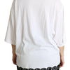 Dolce & Gabbana White Angel Print Cotton Round Neck Shirt Tops