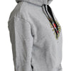 Dolce & Gabbana Gray Printed Hooded Exclusive Logo Sweater