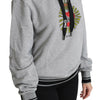 Dolce & Gabbana Gray Printed Hooded Exclusive Logo Sweater