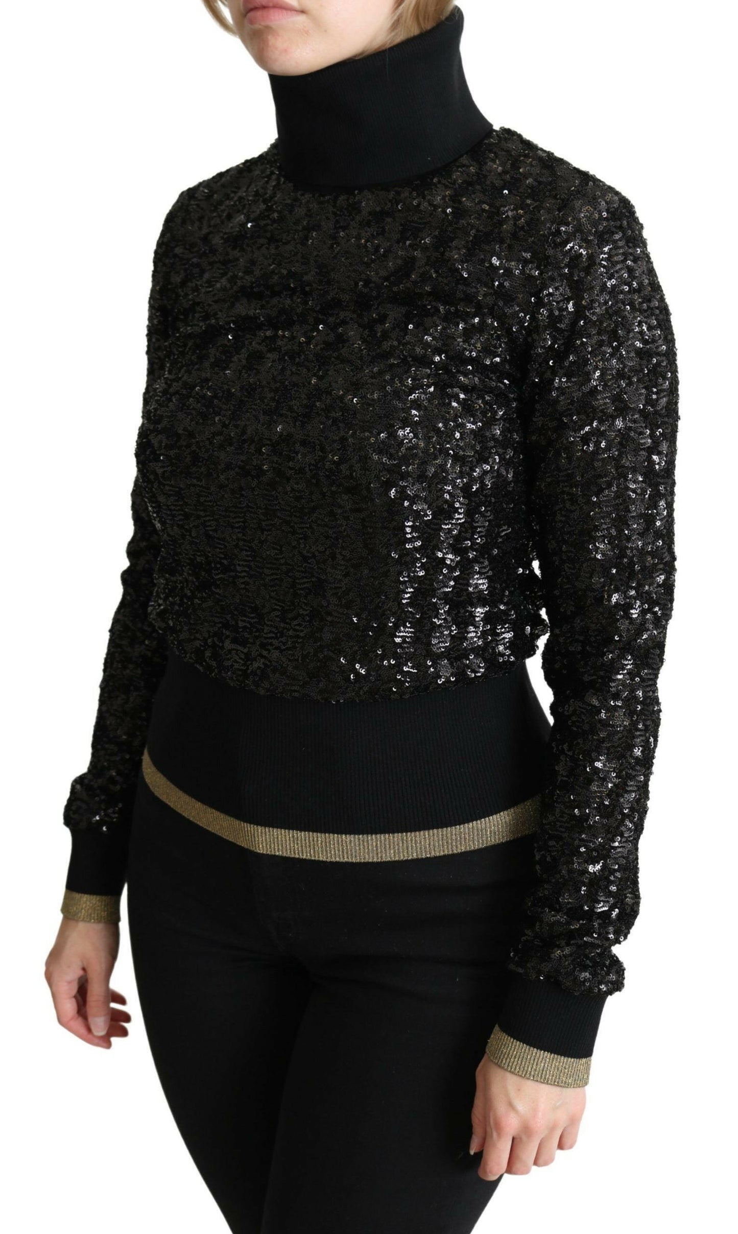 Pull col roulé élégant à paillettes Dolce &amp; Gabbana