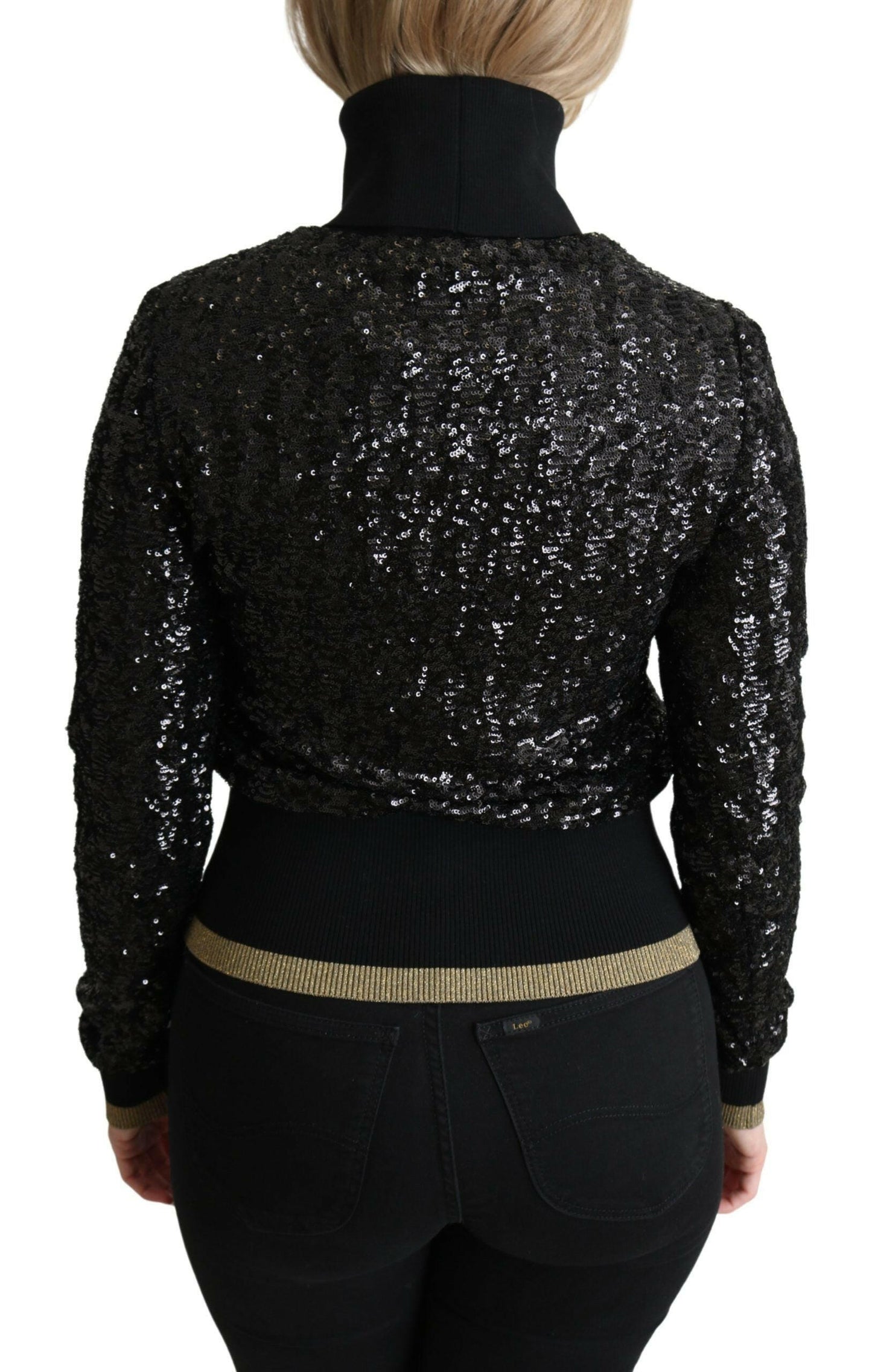 Pull col roulé élégant à paillettes Dolce &amp; Gabbana