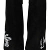 Dolce & Gabbana Black Suede L'Amore E'Bellezza Boots Shoes