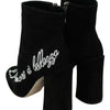 Dolce & Gabbana Black Suede L'Amore E'Bellezza Boots Shoes