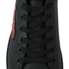 Dolce & Gabbana Black Leather Love Heart Sneakers Womens Shoes