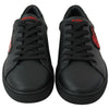 Dolce & Gabbana Black Leather Love Heart Sneakers Womens Shoes