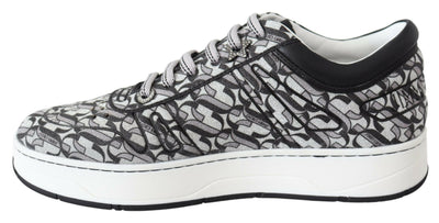 Jimmy Choo Silver Black Glitter Hawaii Sneakers