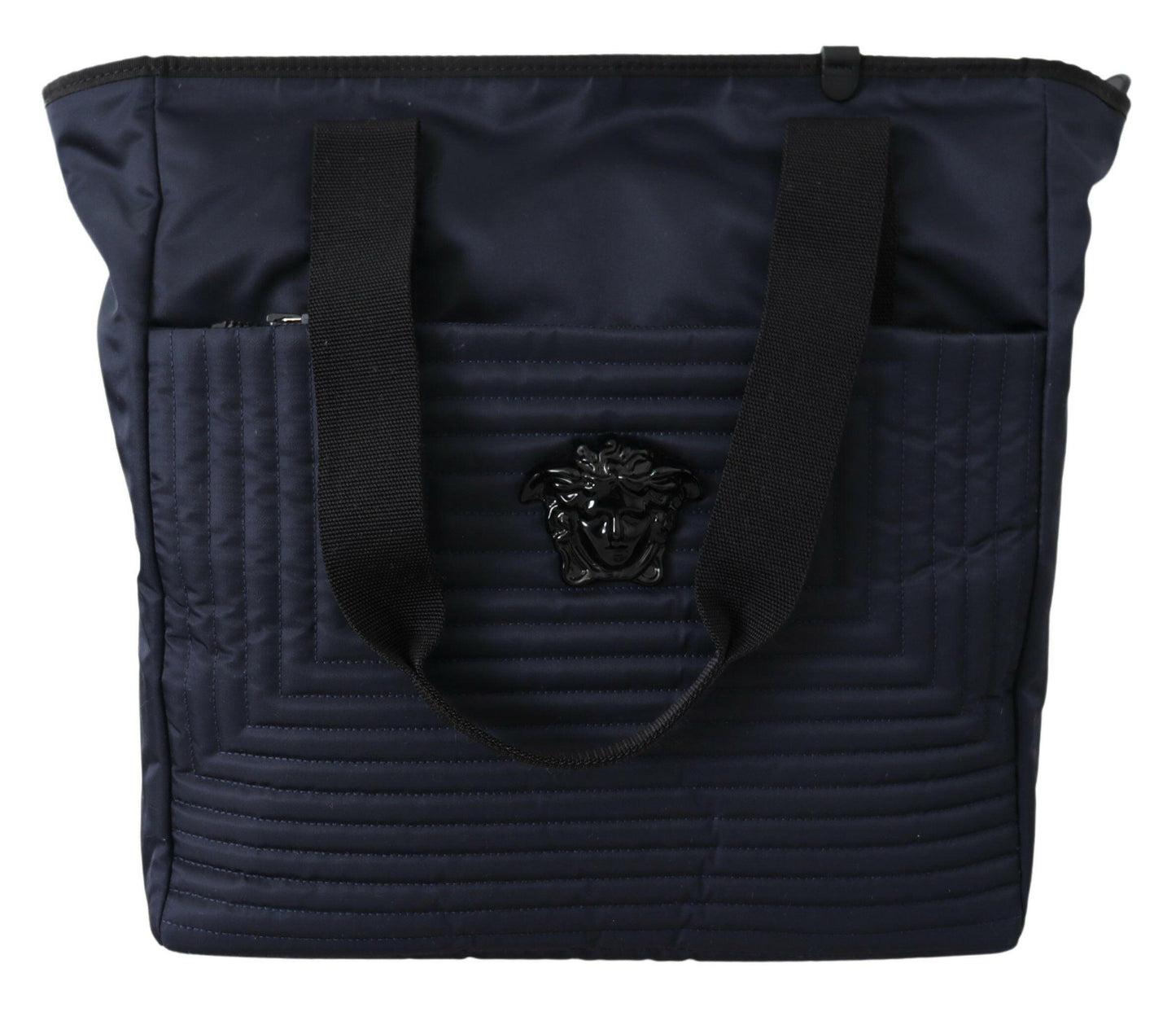 Versace Blue Nylon Tote Bag