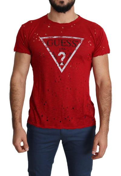 T-shirt Guess en coton stretch rouge éclatant