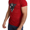 T-shirt Guess en coton rouge radieux, parfait pour un style quotidien