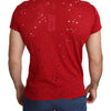 T-shirt Guess en coton rouge radieux, parfait pour un style quotidien