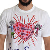 Dolce & Gabbana White Saint Valentine Hearts Print Men  T-shirt