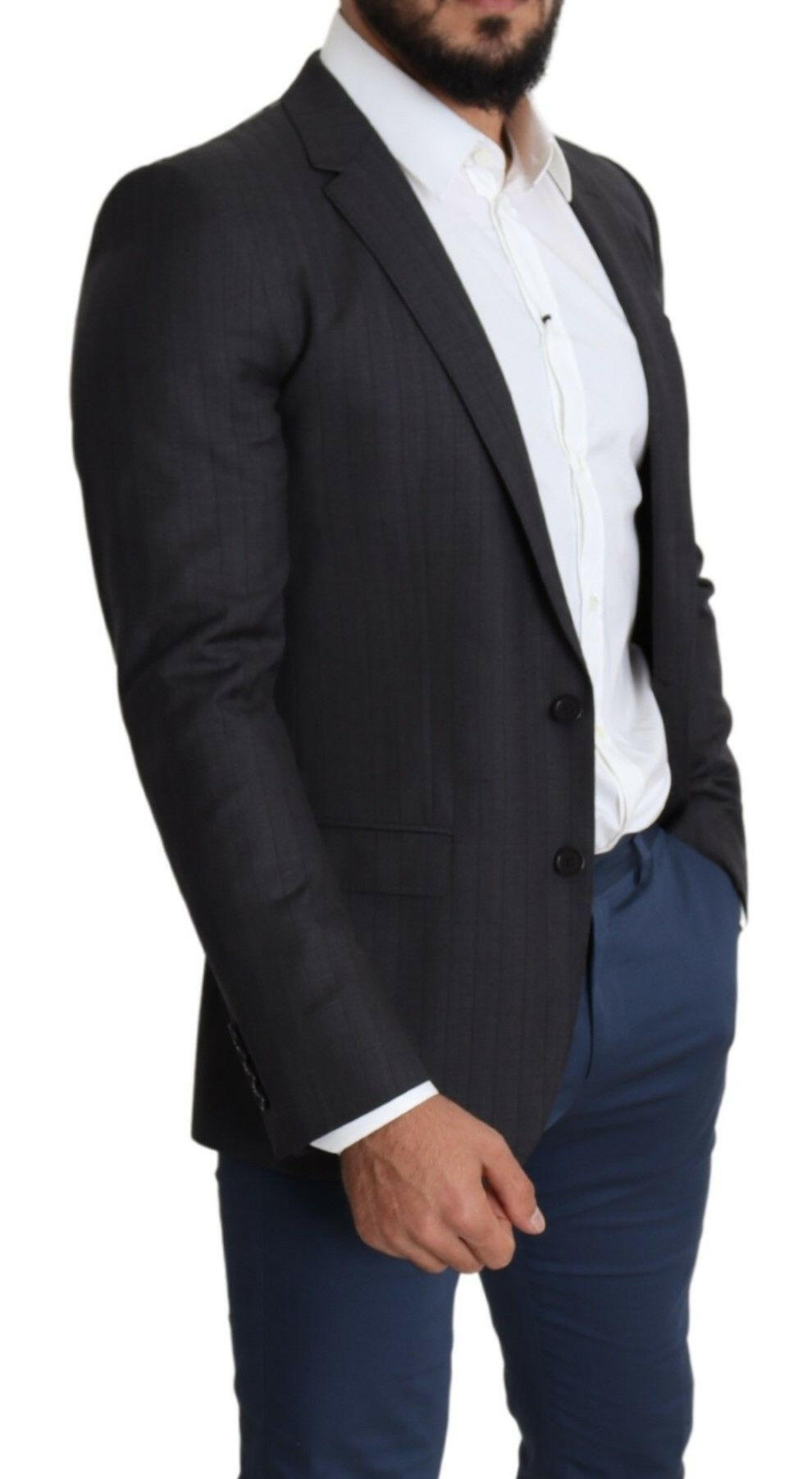 Dolce & Gabbana Black Wool Single Breasted Coat MARTINI Blazer