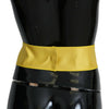 Dolce & Gabbana Yellow Wide Snap Button Closure Silk Belt