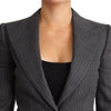 Dolce & Gabbana Gray Single Breasted Fitted Blazer Wool Jacket