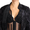 Dolce & Gabbana Black Lace Sheer Corset Organza Silk Jacket