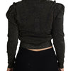 Dolce & Gabbana Black Gold Cropped Women Pullover Sweater