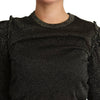 Dolce & Gabbana Black Gold Cropped Women Pullover Sweater