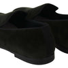 Dolce & Gabbana Green Velvet Slip On Mens Loafers Shoes