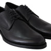 Dolce &amp; Gabbana Elegante Derby-Schuhe aus schwarzem Leder