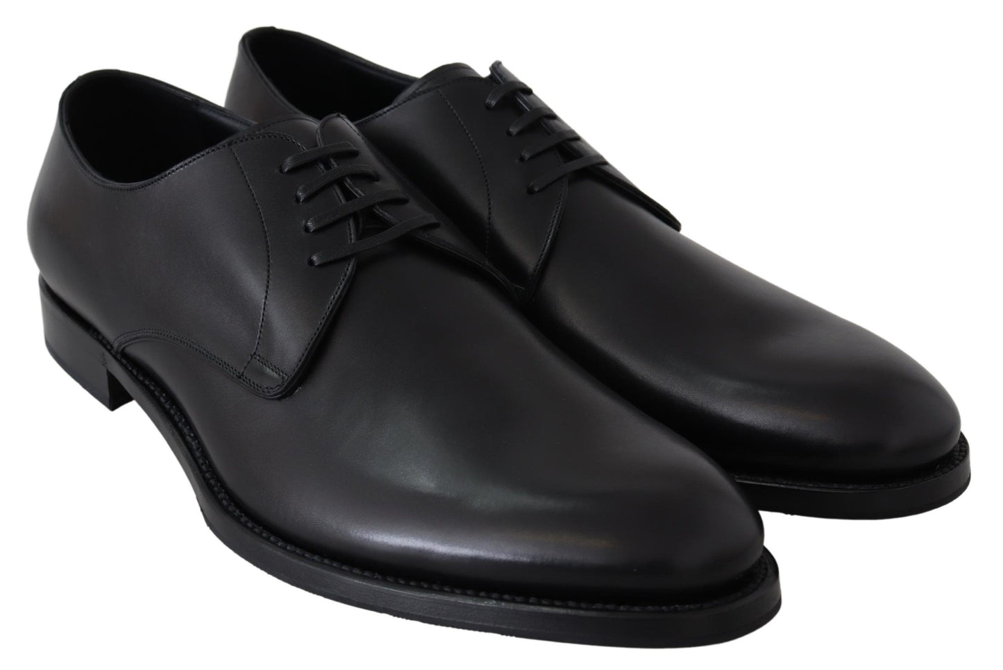 Dolce &amp; Gabbana Elegante Derby-Schuhe aus schwarzem Leder