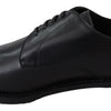 Dolce &amp; Gabbana Elegante Derby-Schuhe aus schwarzem Leder