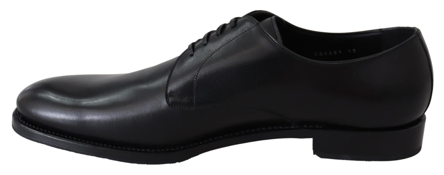 Dolce &amp; Gabbana Elegante Derby-Schuhe aus schwarzem Leder