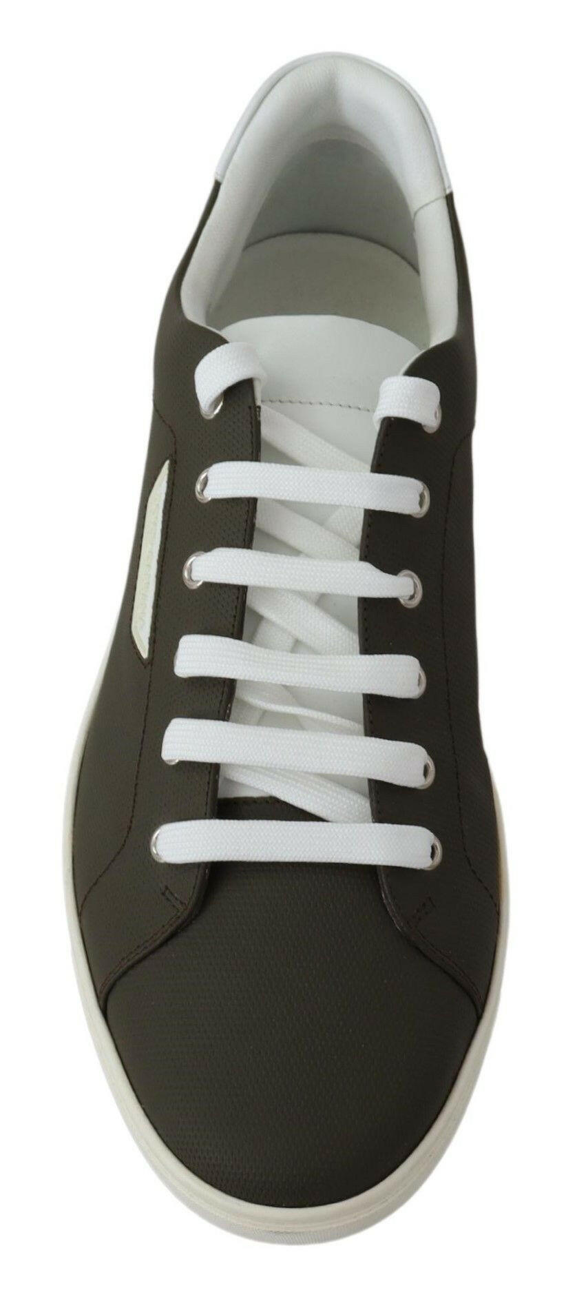Dolce &amp; Gabbana Weiß Grün Leder Low Top Sneakers Schuhe