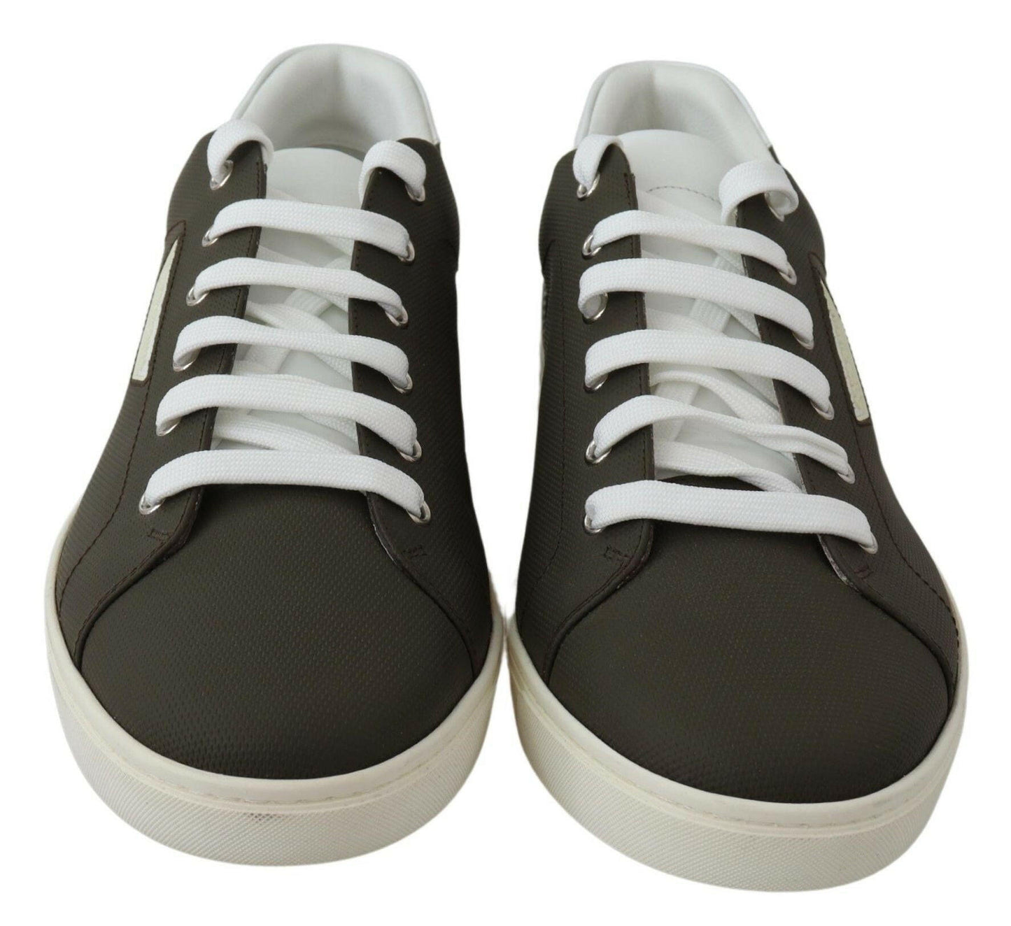 Dolce &amp; Gabbana Weiß Grün Leder Low Top Sneakers Schuhe