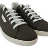 Dolce &amp; Gabbana Weiß Grün Leder Low Top Sneakers Schuhe