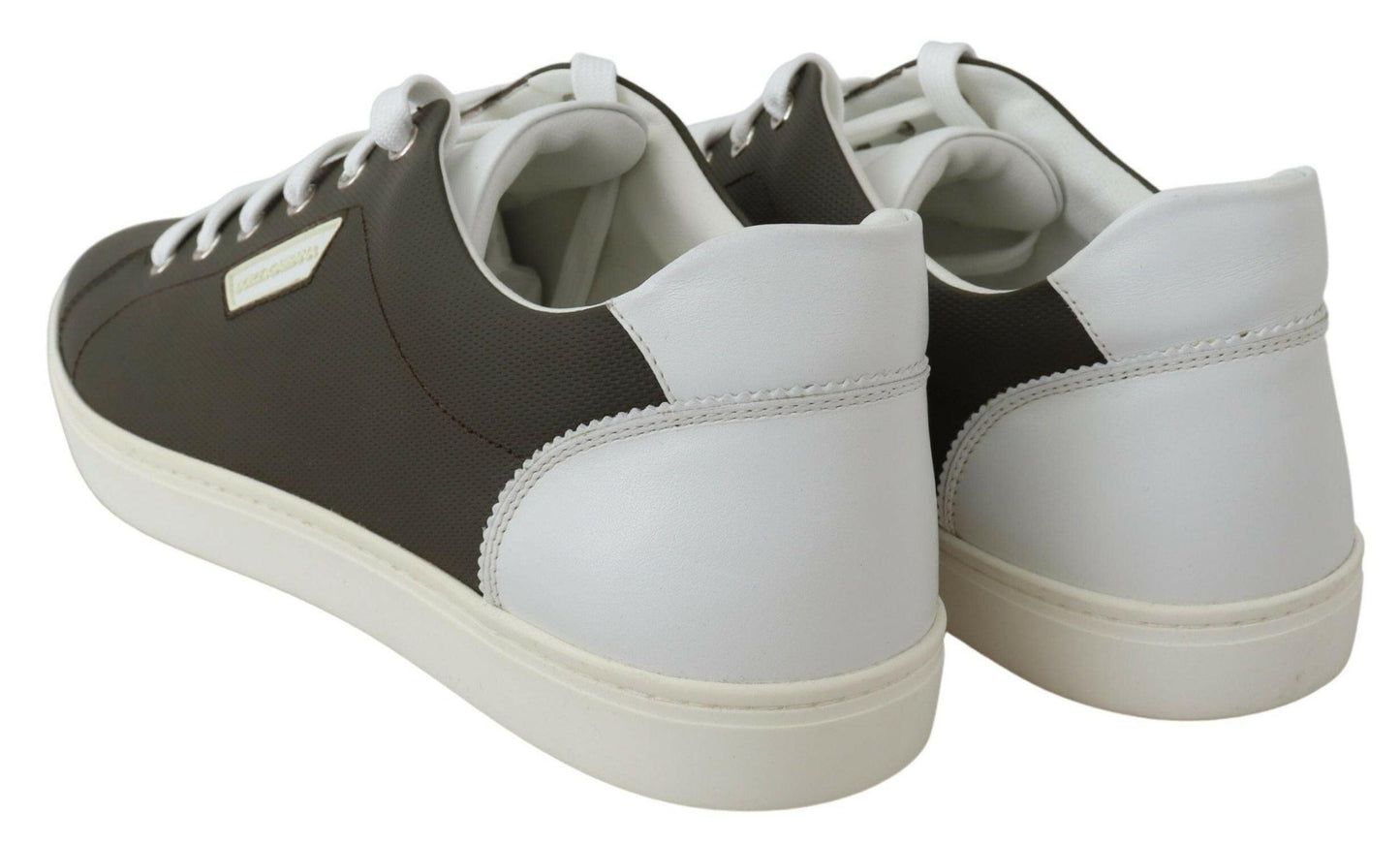 Dolce &amp; Gabbana Weiß Grün Leder Low Top Sneakers Schuhe
