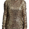 Pull à col roulé zippé à paillettes Dolce &amp; Gabbana en marron