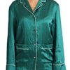 Dolce & Gabbana Green Pyjama Blouse Silk Lounge Sleepwear Top