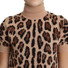 Dolce &amp; Gabbana - Haut élégant à col roulé en laine à imprimé léopard