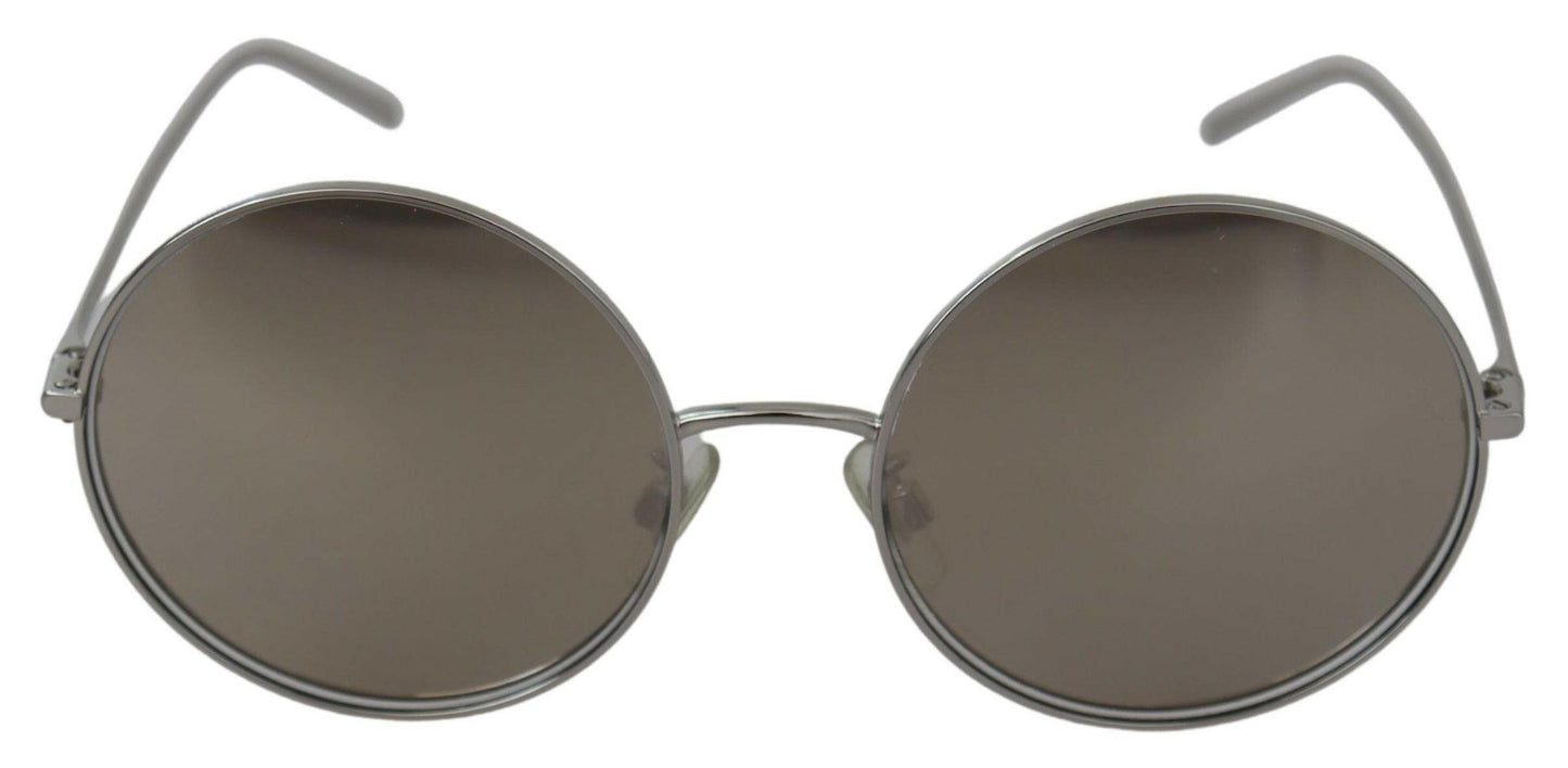 Dolce & Gabbana Silver Plated Round Gray Le nses Women Sunglasses