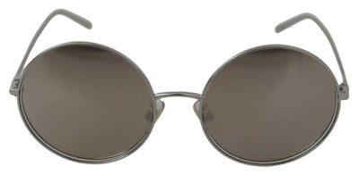 Dolce & Gabbana Silver Plated Round Gray Le nses Women Sunglasses