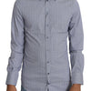 Dolce & Gabbana Gray Dotted Semi Fitted Formal SICILIA Shirt